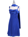 1021 Royal Blue Satin Top Cocktail Dress - Royal Blue, Alt View Thumbnail