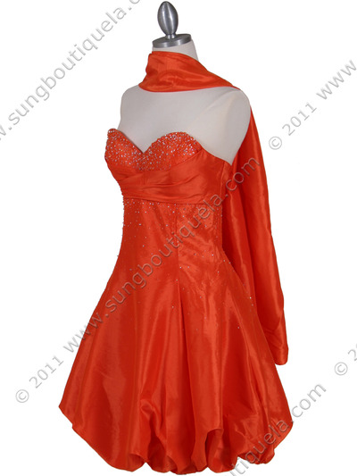 102 Orange Beaded Bubble Dress - Orange, Alt View Medium