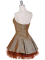 1035 Champagne Beaded Party Dress - Champagne, Back View Thumbnail