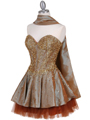 1035 Champagne Beaded Party Dress - Champagne, Alt View Thumbnail