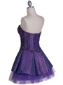 1035 Purple Beaded Party Dress - Purple, Back View Thumbnail