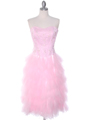 1036 Pink Tiered Homecoming Dress - Pink, Front View Thumbnail