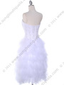1036 White Tiered Homecoming Dress - White, Back View Thumbnail