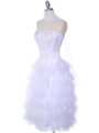 1036 White Tiered Homecoming Dress - White, Alt View Thumbnail