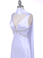 1050 White Draped Back Evening Gown - White, Alt View Thumbnail