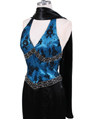 1053 Black Turquoise Halter Evening Dress - Black Turquoise, Alt View Thumbnail