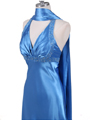 1056 Turquoise Blue Charmeuse Halter Beaded Evening Dresses - Turquoise Blue, Alt View Thumbnail