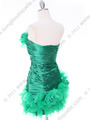 10622 Green Strapless Ruched Cocktail Dress - Green, Back View Thumbnail