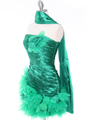 10622 Green Strapless Ruched Cocktail Dress - Green, Alt View Thumbnail