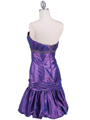 1076 Purple Beaded Bubble Dress - Purple, Back View Thumbnail
