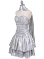 1078 Silver Tiered Cocktail Dress - Silver, Alt View Thumbnail