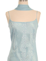1080 Baby Blue 3/4 Length Floral Laced Dress - Baby Blue, Alt View Thumbnail