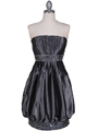 1091 Charcoal Strapless Sequin Cocktail Dress - Charcoal, Front View Thumbnail