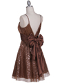 1103 Brown Sequin Cocktail Dress - Brown, Back View Thumbnail