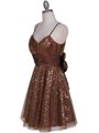 1103 Brown Sequin Cocktail Dress - Brown, Alt View Thumbnail