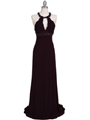 1104 Purple Embellished Jersey Gown - Purple, Front View Thumbnail