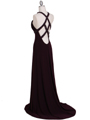 1104 Purple Embellished Jersey Gown - Purple, Back View Thumbnail