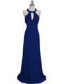 1104 Royal Blue Embellished Jersey Gown - Royal Blue, Front View Thumbnail