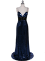 1108 Royal Blue Sequin Evening Dress - Royal Blue, Front View Thumbnail