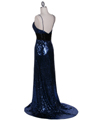 1108 Royal Blue Sequin Evening Dress - Royal Blue, Back View Thumbnail