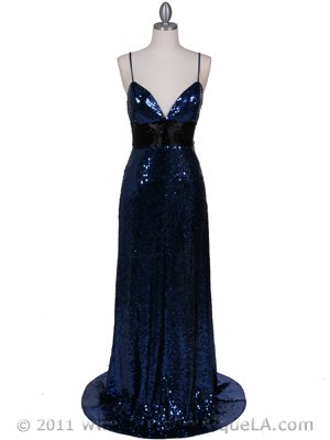 1108 Royal Blue Sequin Evening Dress, Royal Blue