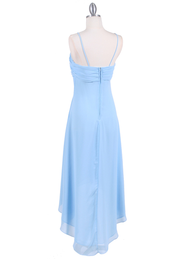 1111 Baby Blue Evening Dress with Rhine Stone Pin - Baby Blue, Back View Medium