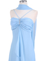 1111 Baby Blue Evening Dress with Rhine Stone Pin - Baby Blue, Alt View Thumbnail