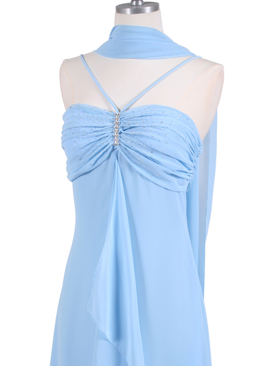 1111 Baby Blue Evening Dress with Rhine Stone Pin - Baby Blue, Alt View Medium
