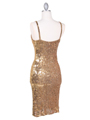 CH1111 Gold Sequins Party Dress - Gold, Back View Thumbnail