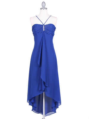 1111 Royal Blue Evening Dress with Rhine Stone Pin, Royal Blue