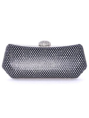 1111TS Black Sparkling Evening Clutch, Black