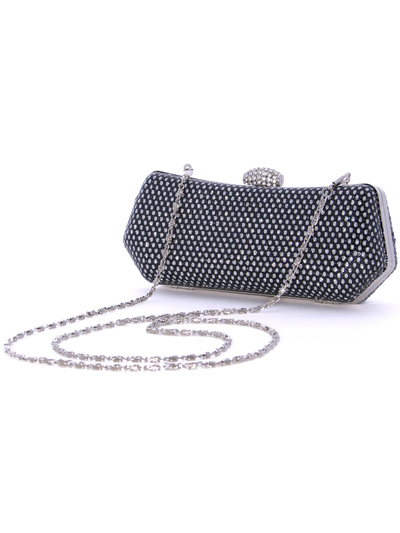 1111TS Black Sparkling Evening Clutch - Black, Alt View Medium
