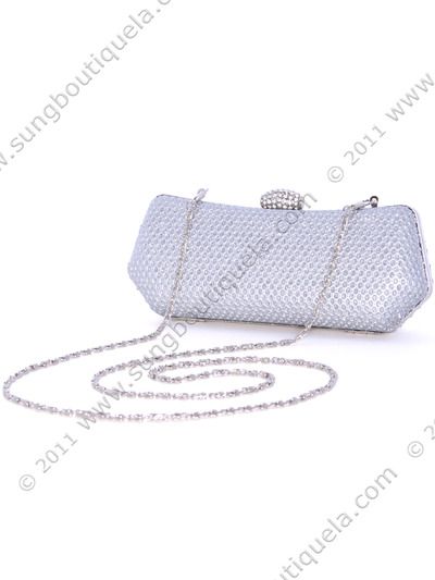 1111TS Silver Sparkling Evening Clutch - Silver, Alt View Medium