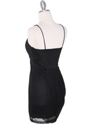 1113 Asymmetrical Mini Cocktail Dress - Black, Back View Thumbnail