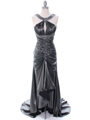 1117 Charcoal Evening Dress - Charcoal, Front View Thumbnail