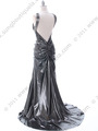 1117 Charcoal Evening Dress - Charcoal, Back View Thumbnail