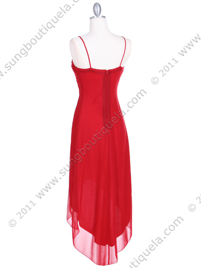 1134 Red Cocktail Dress - Red, Back View Medium