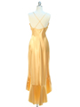 1135 Golden Yellow Satin Evening Dress with Rhinestone Buckle - Golden Yellow, Back View Thumbnail