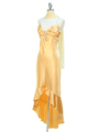 1135 Golden Yellow Satin Evening Dress with Rhinestone Buckle - Golden Yellow, Alt View Thumbnail
