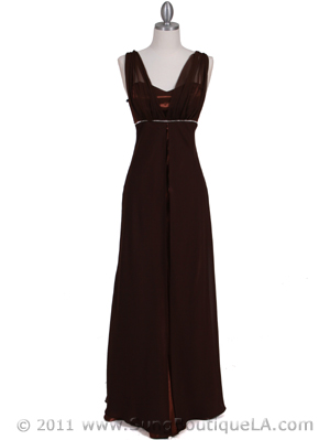 1146 Brown Evening Dress, Brown