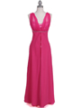 1146 Hot Pink Evening Dress - Hot Pink, Front View Thumbnail