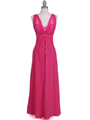 1146 Hot Pink Evening Dress - Hot Pink, Front View Thumbnail