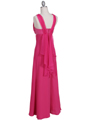 1146 Hot Pink Evening Dress - Hot Pink, Back View Thumbnail