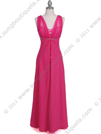 1146 Hot Pink Evening Dress - Hot Pink, Front View Medium