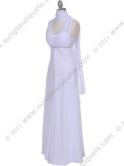 1146 White Evening Dress - White, Alt View Medium
