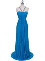 1148 Turquoise Halter Evening Dress - Turquoise, Front View Thumbnail