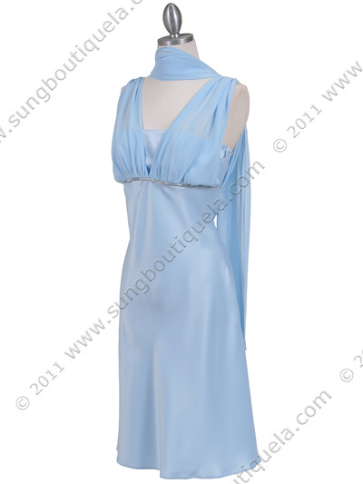 1165 Baby Blue Cocktail Dress with Rhinestone Trim - Baby Blue, Alt View Medium