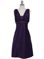 1165 Purple Cocktail Dress with Rhinestone Trim - Purple, Front View Thumbnail