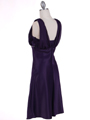 1165 Purple Cocktail Dress with Rhinestone Trim - Purple, Back View Thumbnail