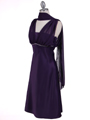 1165 Purple Cocktail Dress with Rhinestone Trim - Purple, Alt View Thumbnail
